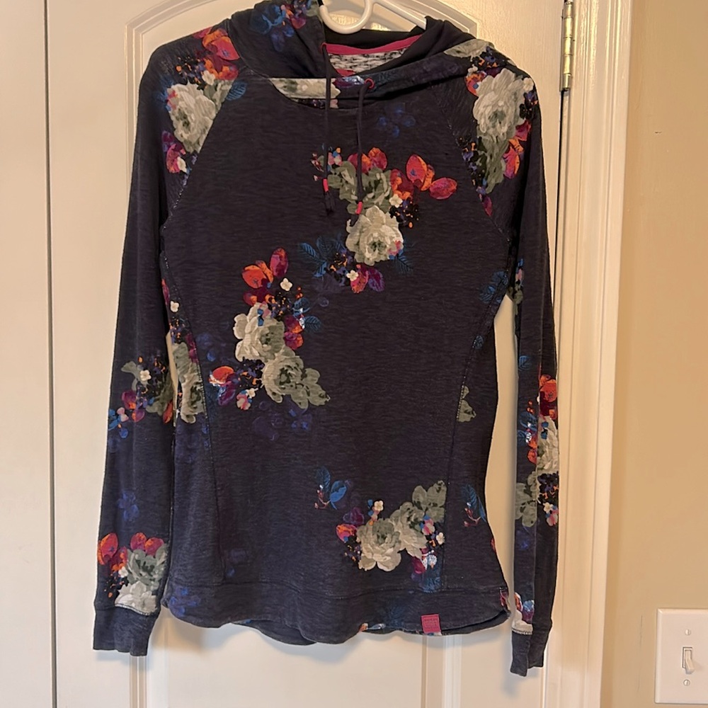 Joules navy floral hoodie shirt top 8 M